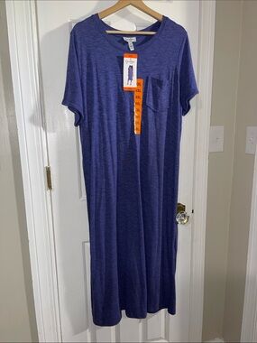Jessica Simpson Indigo/Purple Midi Pocket Tee Dress NWT